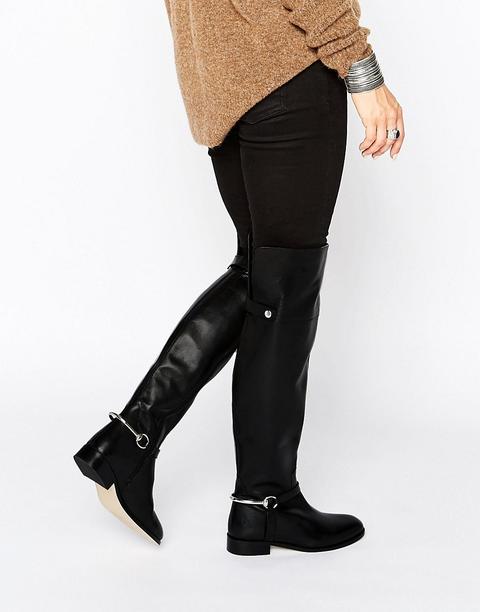 Botas De Cuero De Caña Alta Kayden De Asos