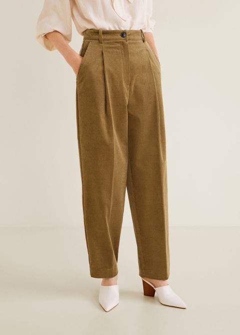Pantaloni Diritti Velluto A Coste
