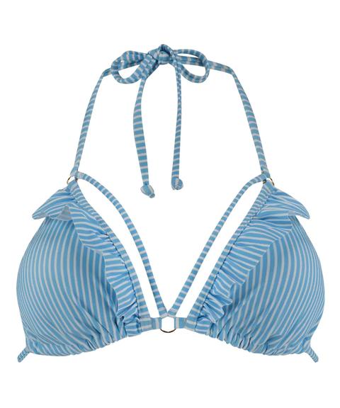 Hunkemöller Top De Bikini Triangular Pinstripe Azul