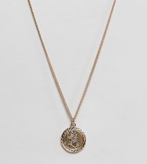 Reclaimed Vintage - Inspired - Collier Avec St Christophe - Doré - Exclusivité Asos