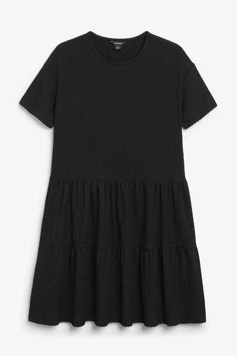 Tiered Smock Dress - Black