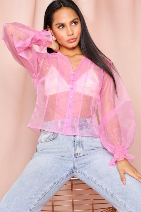 Organza Puff Shoulder Shirt