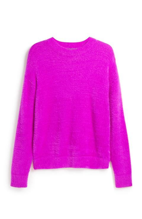 fluffy crew neck sweater