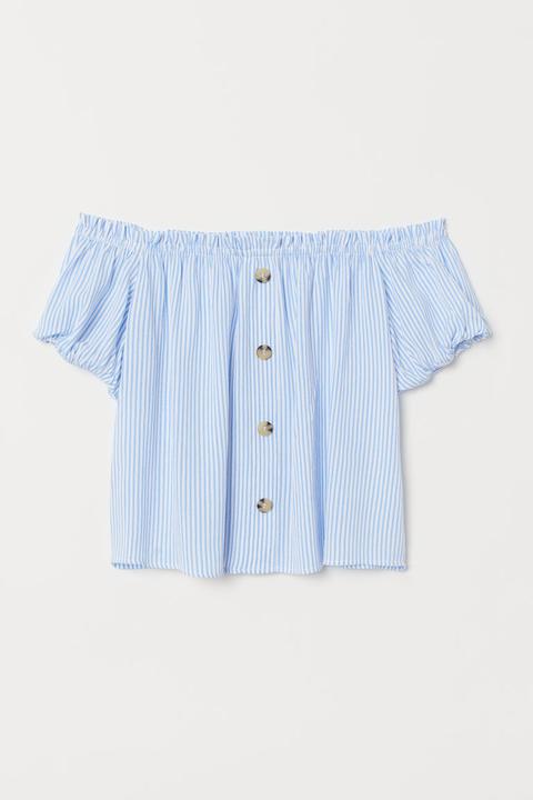 H & M - Camicetta A Spalle Scoperte - Blu