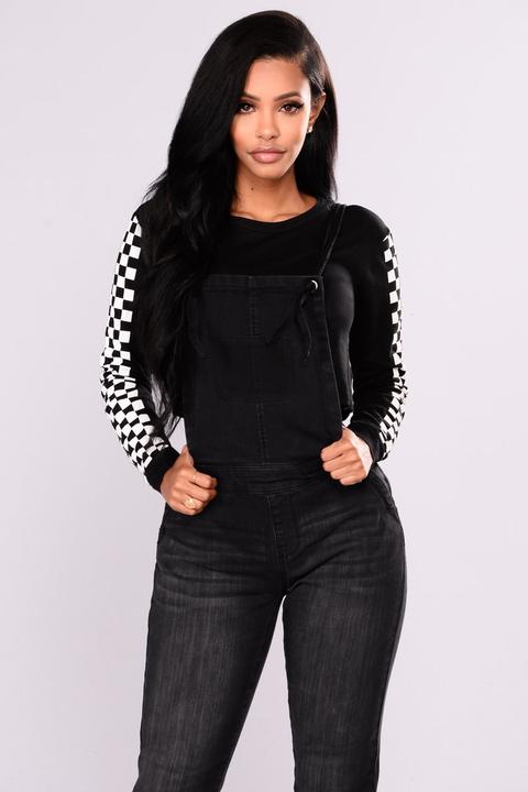 Nia Checked Top - Black