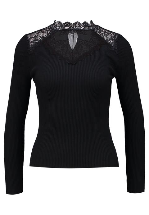 New Look Petite Petite Insert Victoriana Jumper Maglione Black