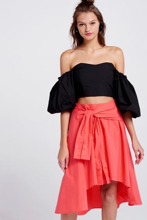 Megan Balloon Sleeve Tube Top