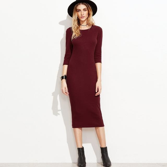 SHEIN. Vestido color burdeos estampado de flores T. 38 – Hibuy market