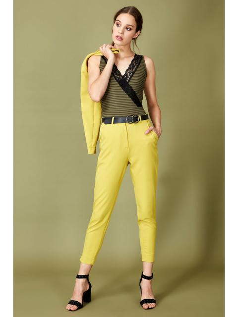 Chartreuse Statement Cigarette Trouser