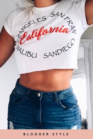 Tasha White California Crop Top