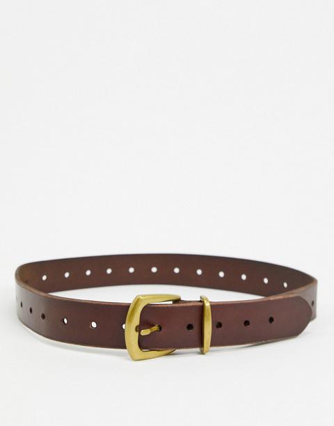 Topshop Leather Belt In In Brown