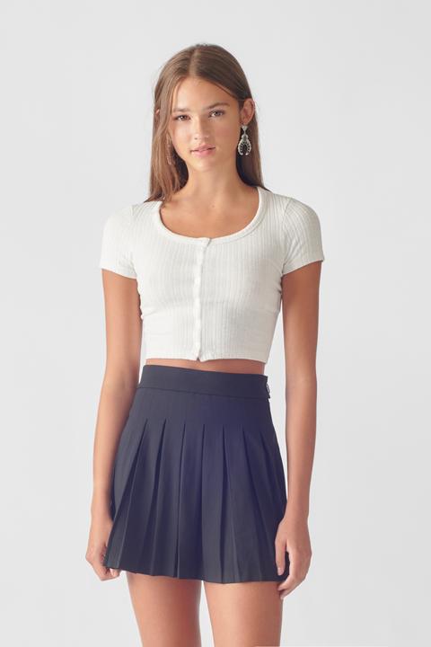 Top Cropped Botones Delanteros