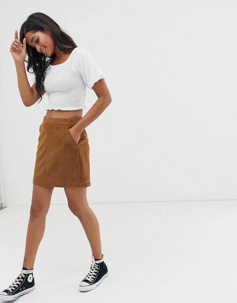 fusion Uluru Held og lykke Vero Moda Faux Suede Mini Skirt - Brown from ASOS on 21 Buttons