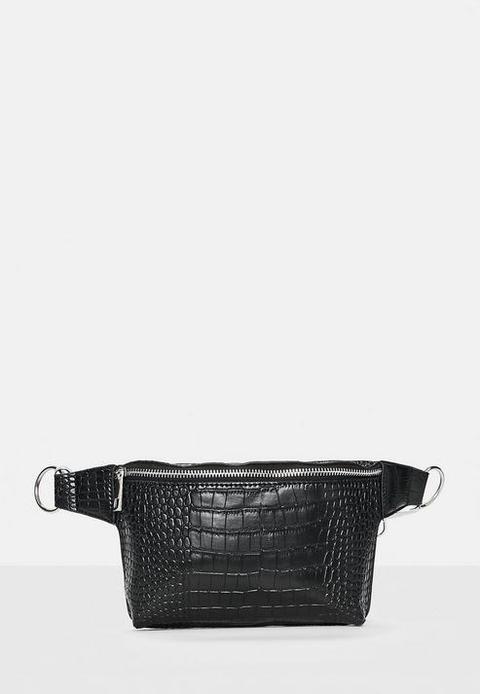 black croc bum bag