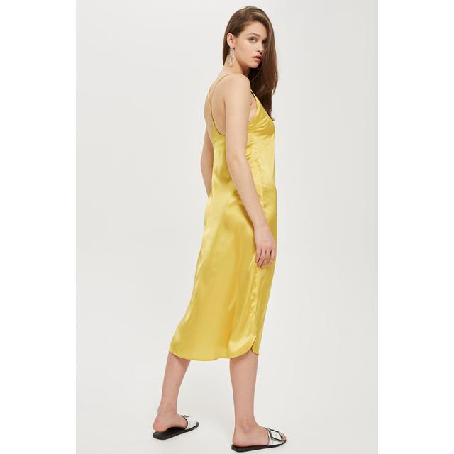 yellow satin dress topshop