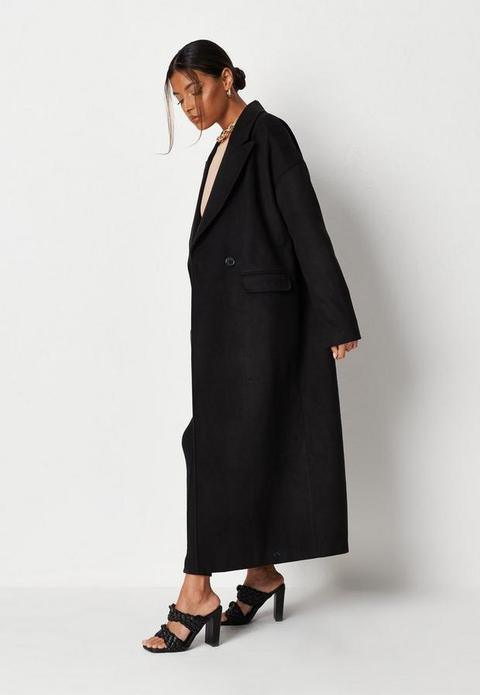 Black Oversized Formal Coat, Black