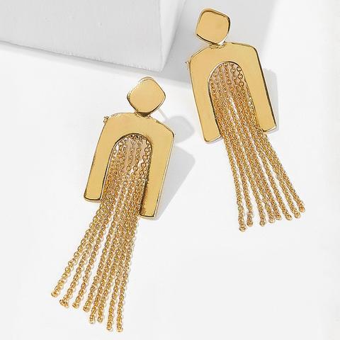 Pendientes Largos Con Fleco De Cadena 1 Par