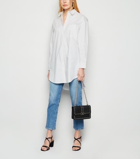 White Long Poplin Shirt New Look