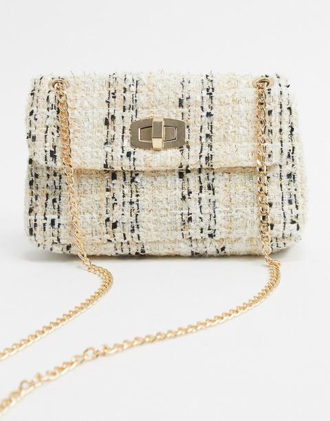 Accessorize - Ayda - Petit Sac Porté Épaule Matelassé En Tweed Avec Chaîne-multi