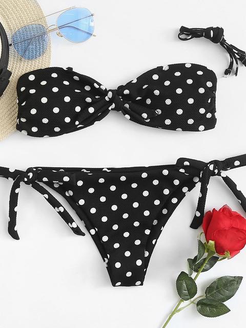 Bikini Con Nodo A Pois