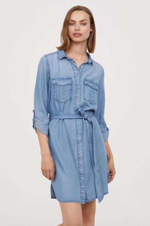 Blusenkleid Aus Denim