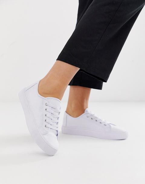 Zapatillas Con Cordones En Blanco Dusty De Asos Design