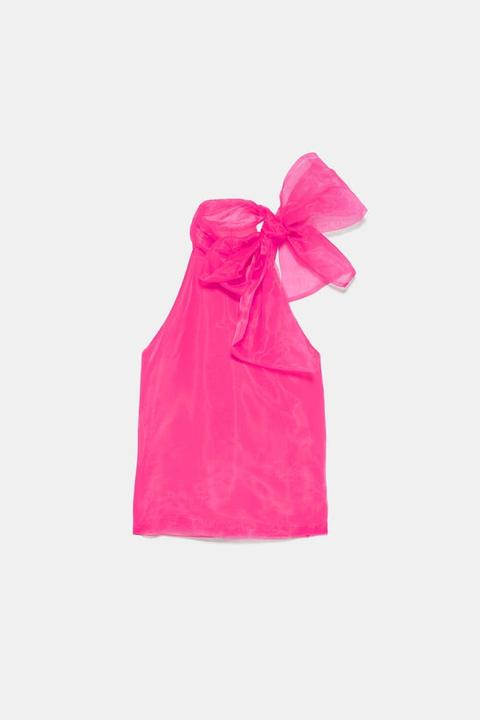 zara pink top with bow