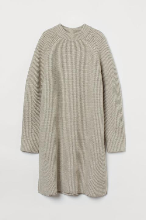 Rib-knit Dress - Green