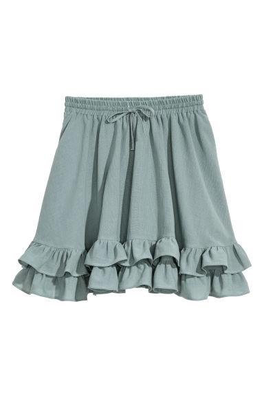 H & M - Gonna Corta In Cotone - Turchese