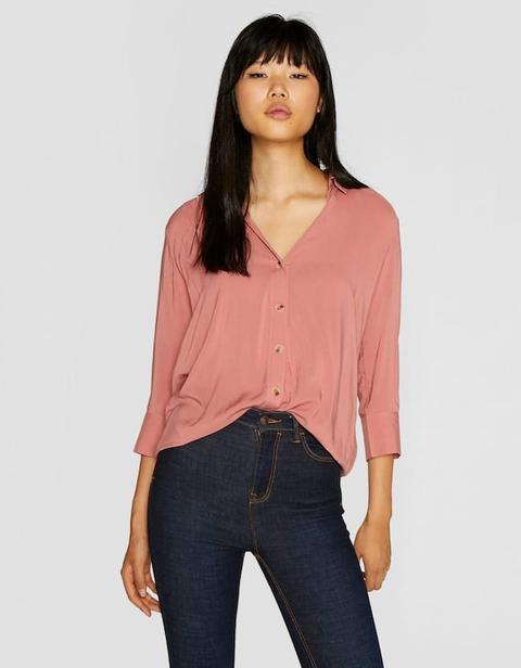 Camicia Scollata Rosa Carne