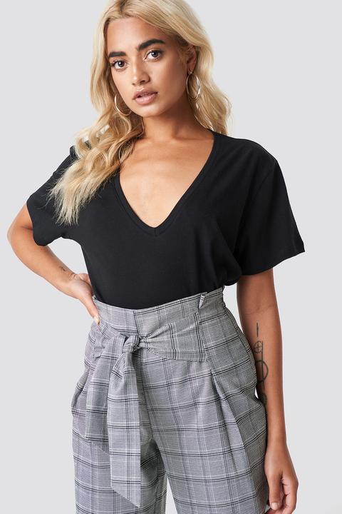 Rut&circle Clara V-neck Tee - Black