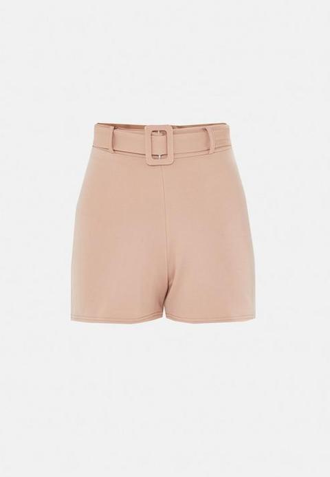 Stone Co Ord Self Belt Tailored Shorts, Stone