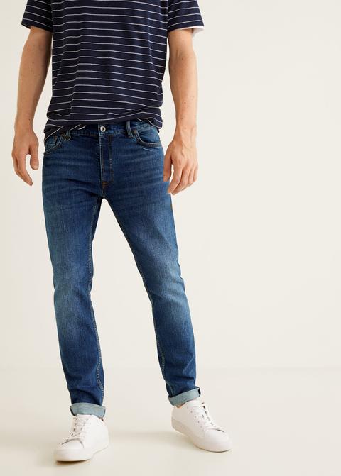 Jeans Tim Slim-fit Lavado Oscuro Desgastado