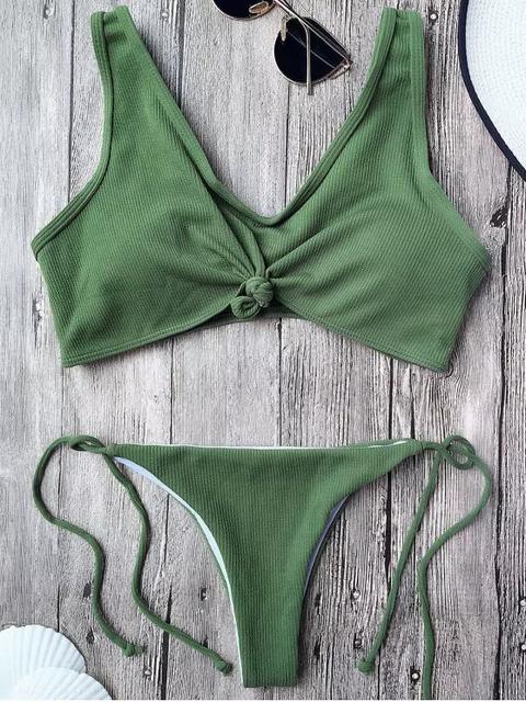 Bikini Bralette Con Cordones Con Nudos