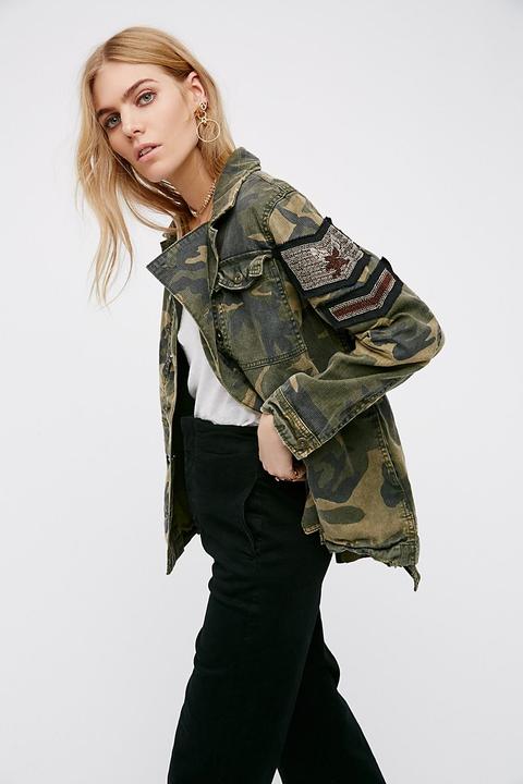 Embellished Military Shirt Jacket