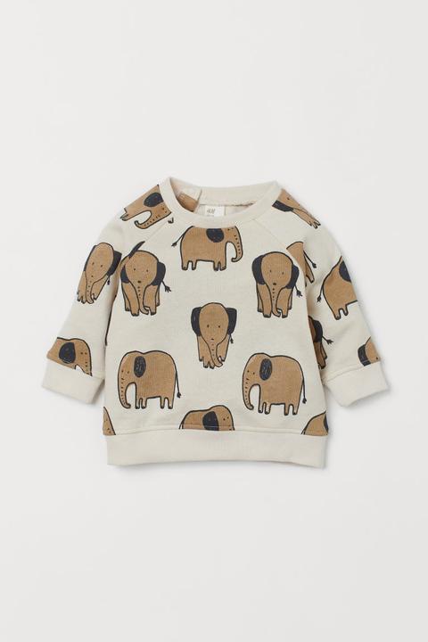 Cotton Sweatshirt - Beige