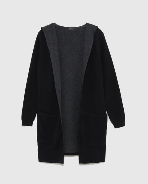 Giacca In Maglia Con Cappuccio