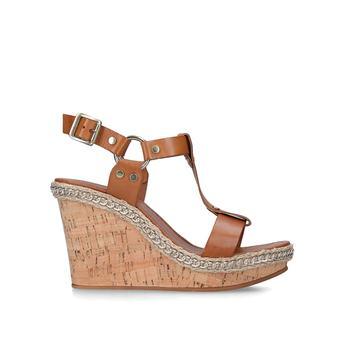 Carvela Karolina - Tan High Heel Wedge Sandals