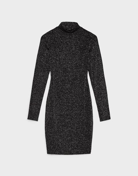 Vestido Corto Con Hilo Metalizado