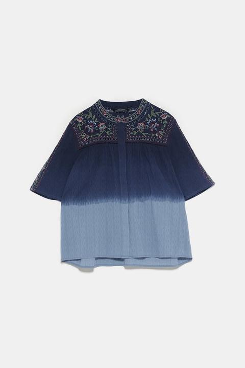 Blusa Bordados Tie Dye