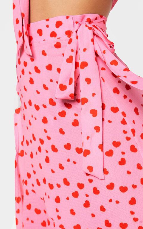 pink heart midi skirt