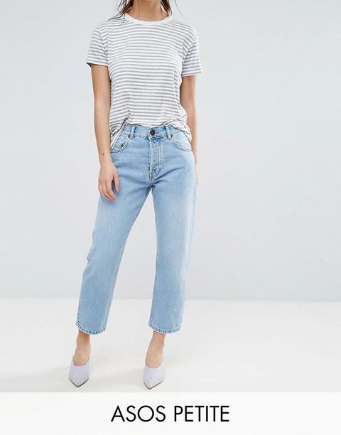 Asos Petite Florence Authentic Straight Leg Jeans In Cambridge Light Mid Wash