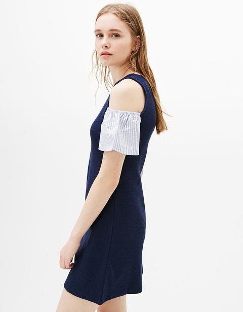 Vestido Off Shoulder Mangas Rayas