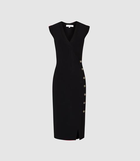 Reiss Eleni - Knitted Bodycon Dress In Black