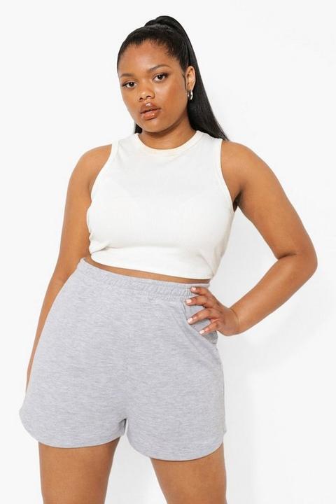 Womens Plus Loopback Shorts - Grey - 26, Grey