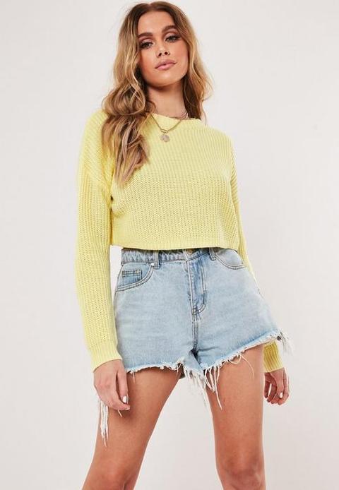 yellow cropped jumper