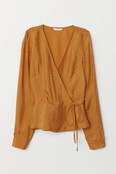 H & M - Camicetta Incrociata Jacquard - Giallo