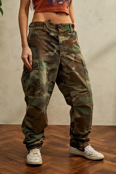 Urban Renewal Vintage Camouflage Cargo Pants - Green M At Urban Outfitters