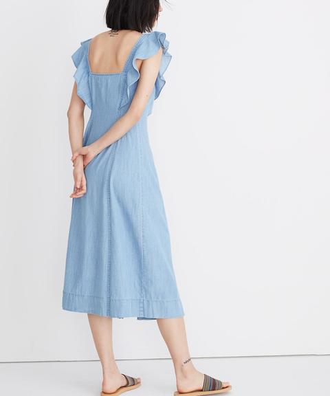 petite denim maxi dress