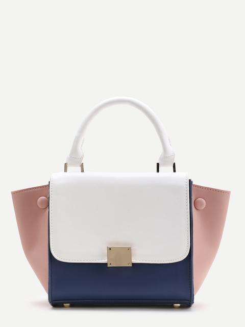 Bolso De Pu En Color Block